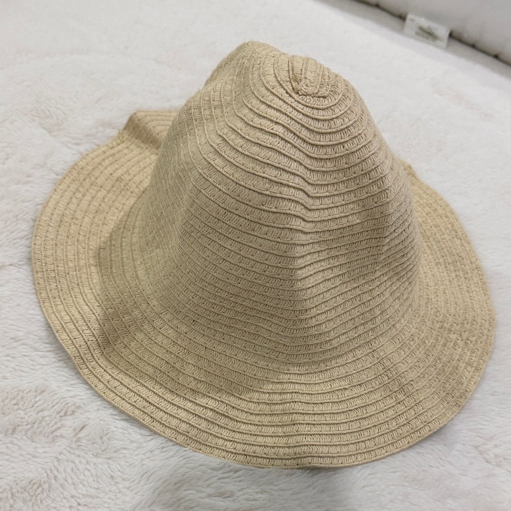 Beige Wide Brim Sun Hat